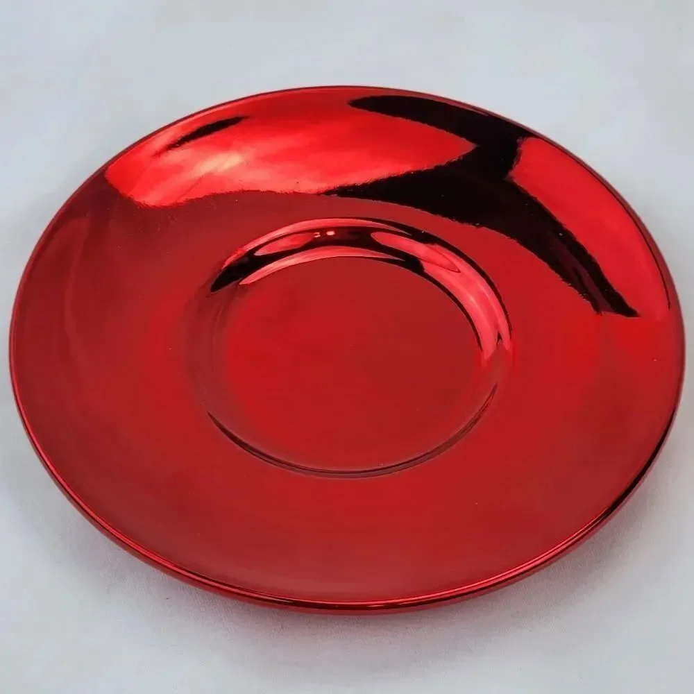 🔹️NWT Starbucks Metallic Red Espresso 3oz Cup & Saucer Set